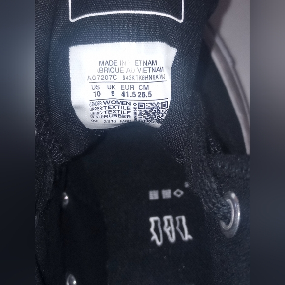 Converse Taylor All Star 70 High Top Sneaker Black and White with Studs - Picture 8 of 10